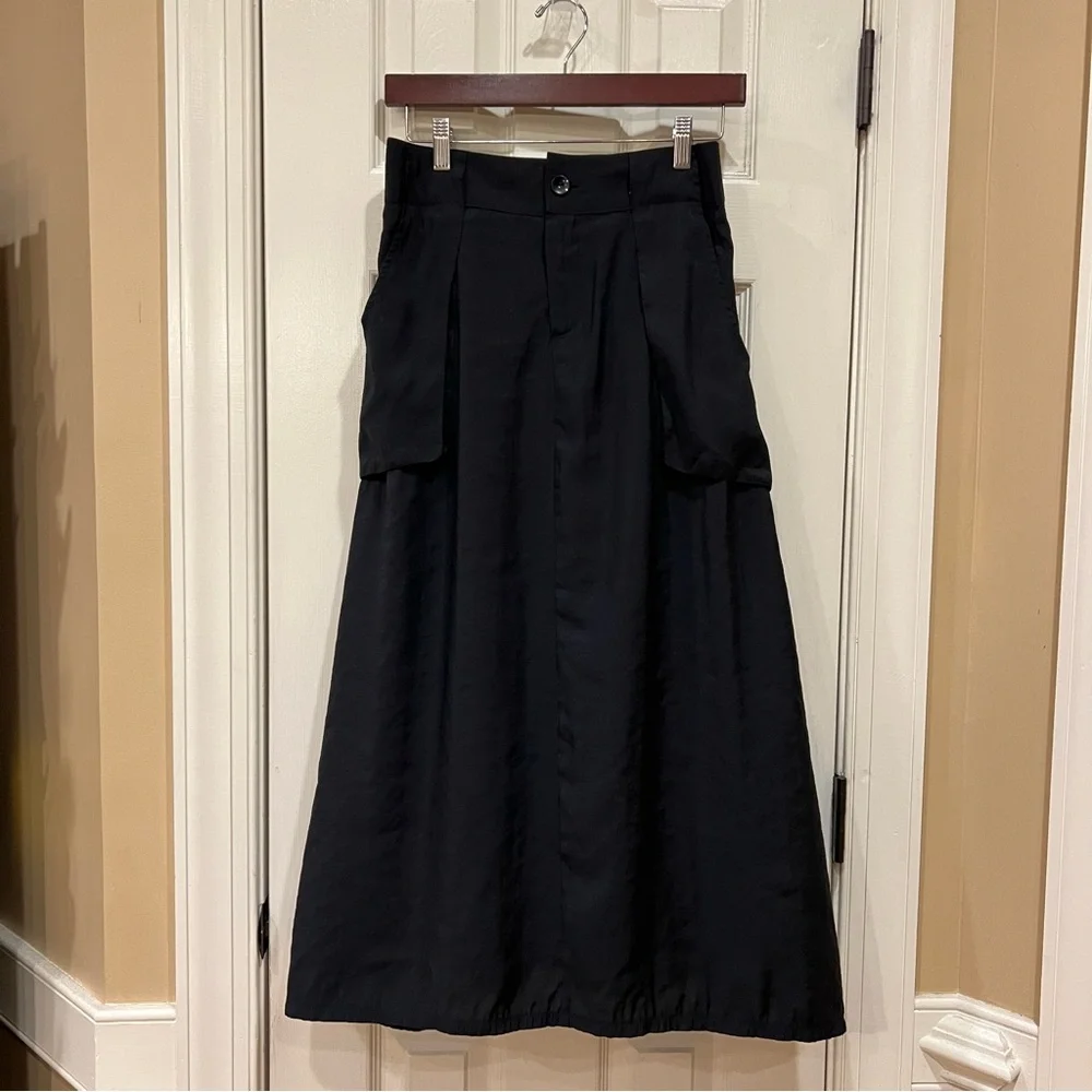 Like New Ruti Light Poplin Utility Skirt Black Maxi Lightweight A-line Small